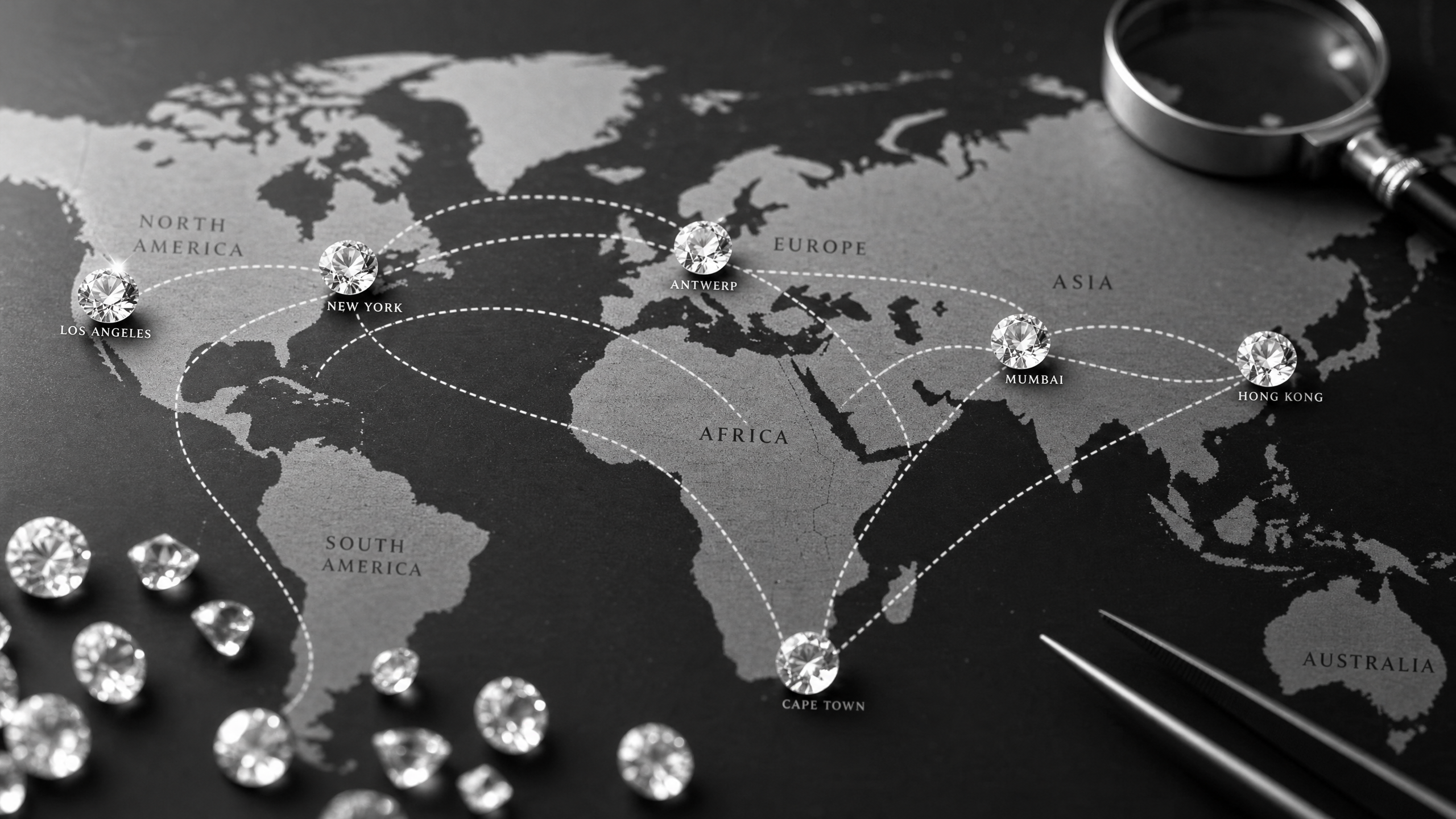 Global diamond trade network